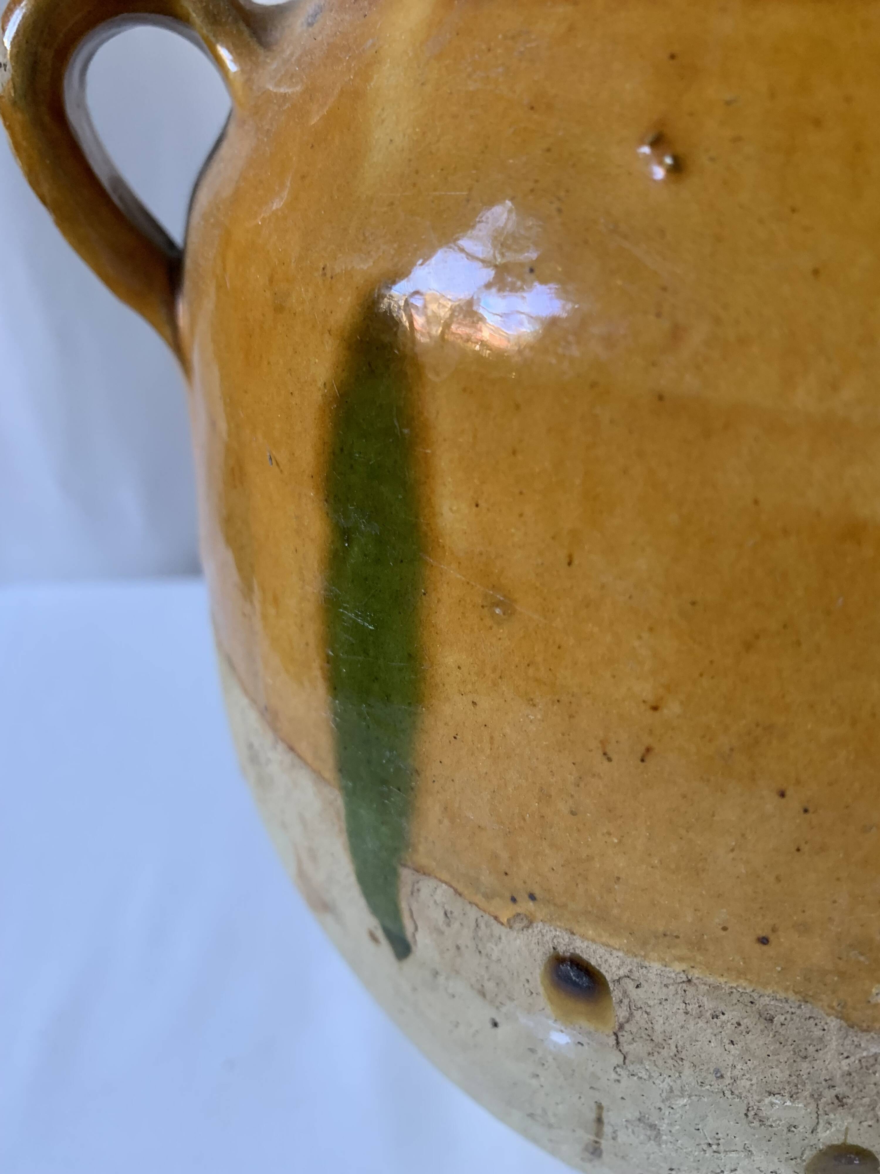 Glazed yellow confit pot – South-West of France – 19th century