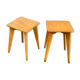 Pair of blond beech stools, Vintage 1970