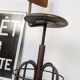 Chaise industrielle réglable ancienne avec dossier, pièce de caractère