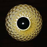 Vintage yellow Murano sphere pendant lamp, Italy, 1970s.