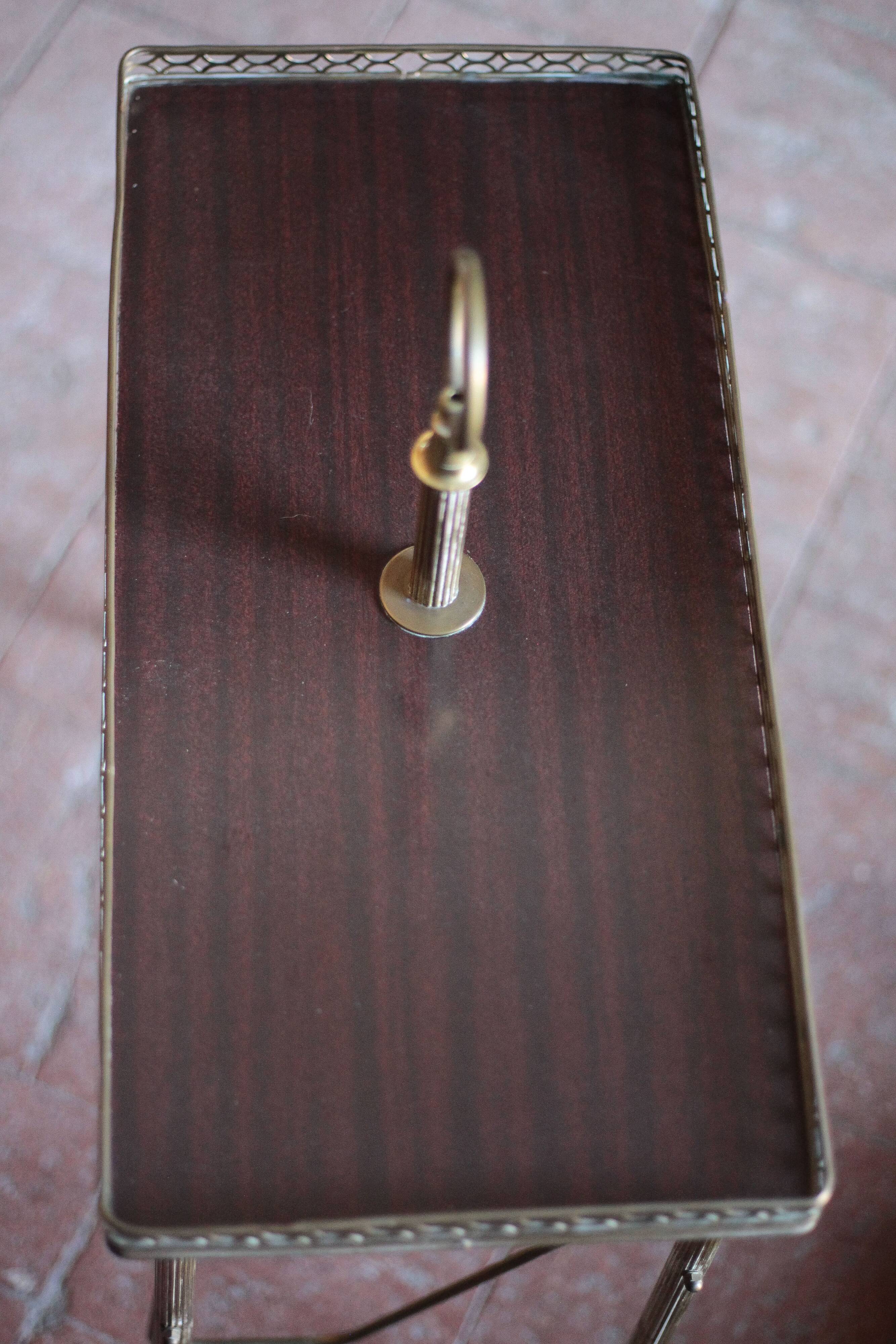 Magazine rack Vintage shelf, side table, brass magazine rack table