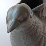 Zoomorphic vase with double birds in black clay from Marginea, Romania.