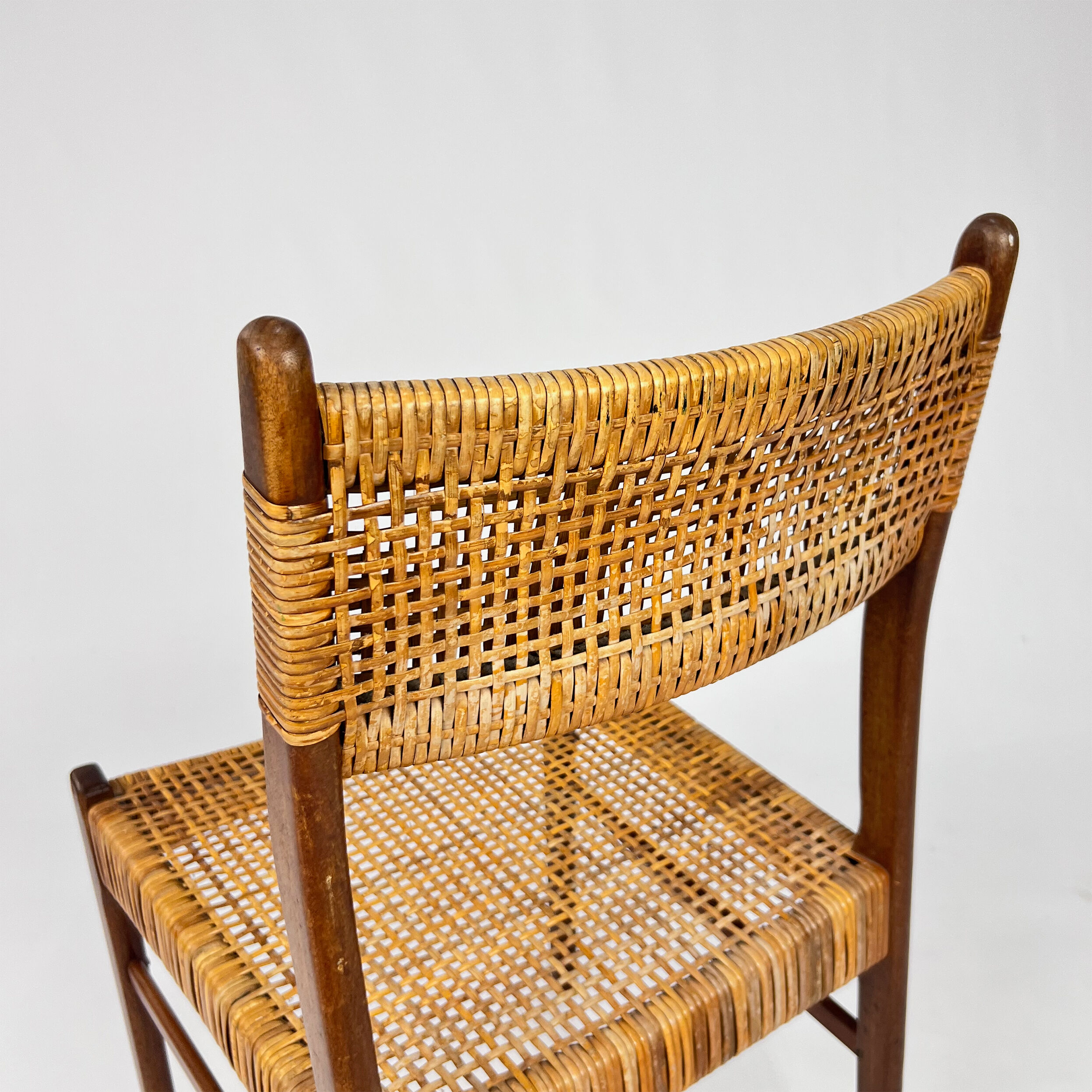 Danish teak and papercord side chair, 1960s