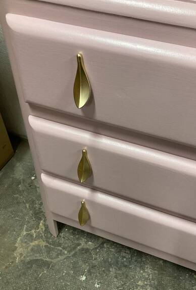 Vintage 1960 pink restored chest of drawers
