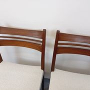 Set of 6 vintage Scandinavian chairs in teak and bouclette fabric from the 60s