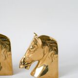 paire de serre-livres en laiton doré, modèle Cheval, 1950