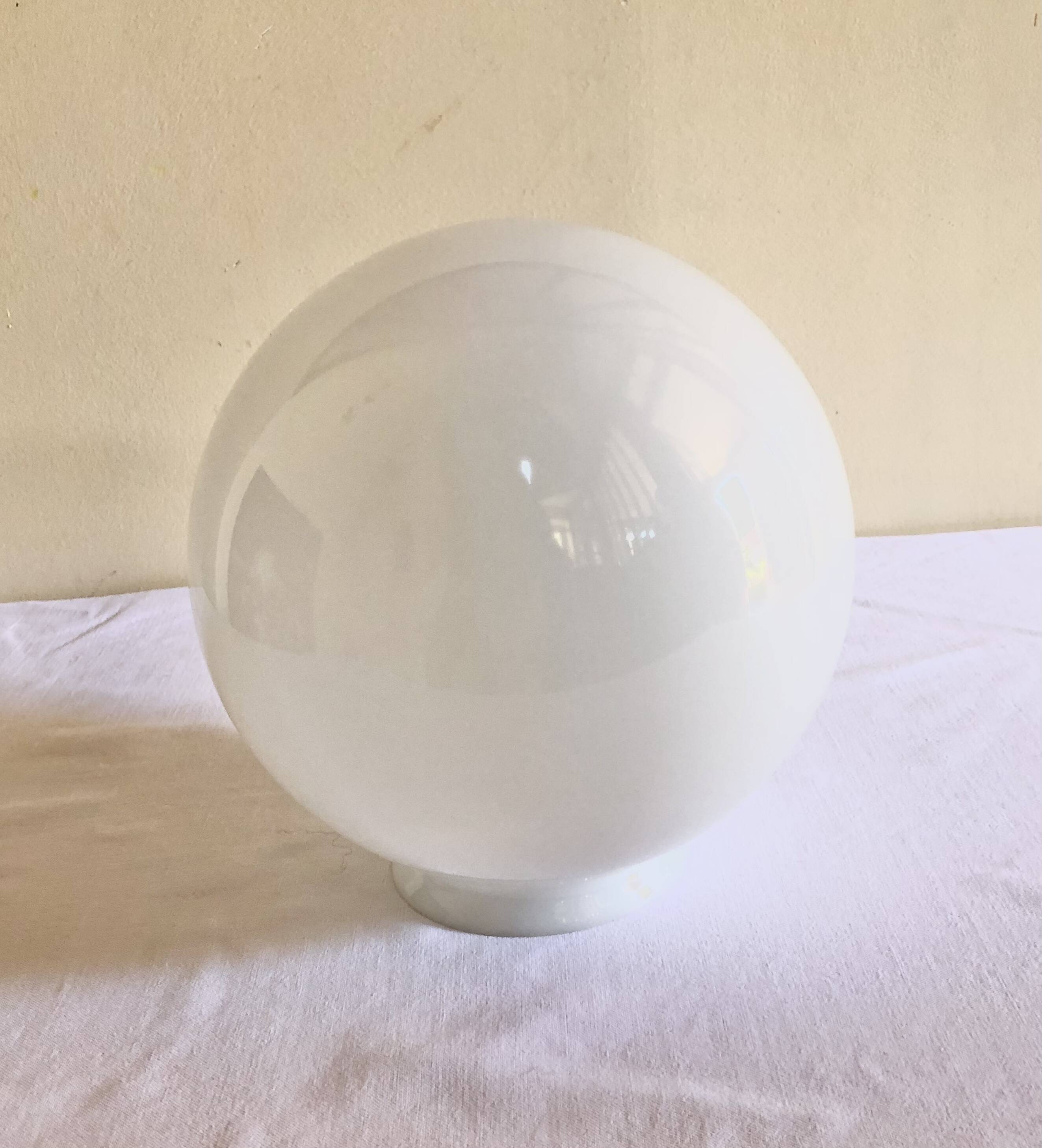 Vintage white opaline globe suspension