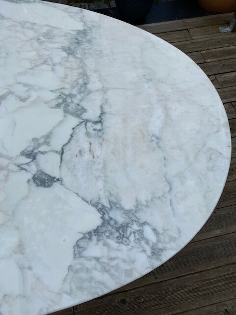 Table ovale marbre arabescato roche et bobois 1970
