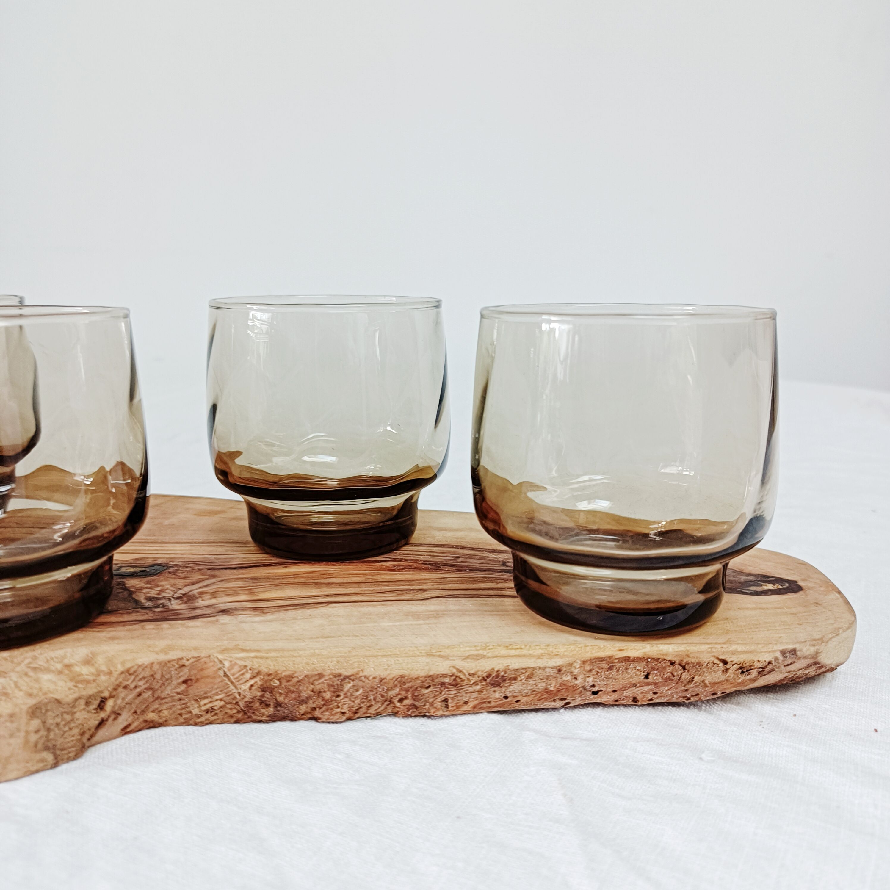 Lot de 4 verres en verre fumé, effet tourbillon Lever