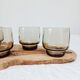 Lot de 4 verres en verre fumé, effet tourbillon Lever
