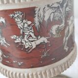 Pair of vintage brass/ceramic lamps