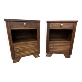 Paire de chevets Art Deco vintage 1950s