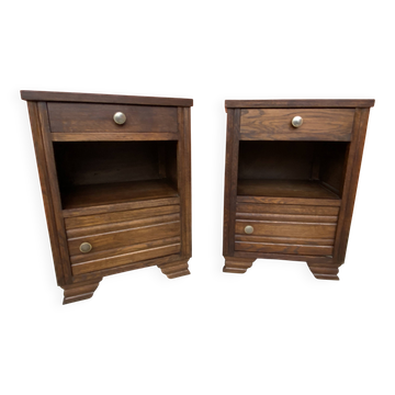 Pair of vintage Art Deco bedside tables from the 1950s