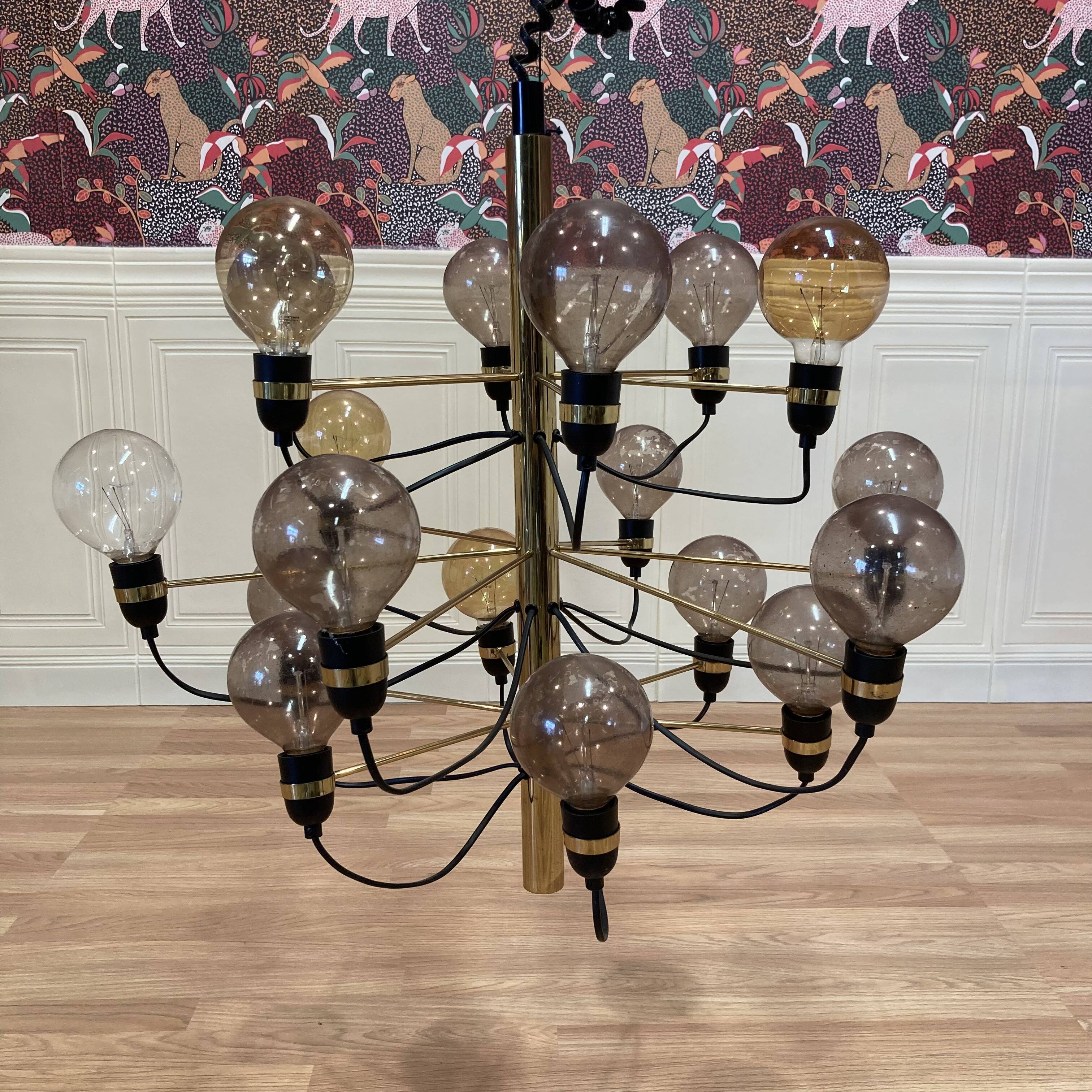 Large vintage metal design pendant light.