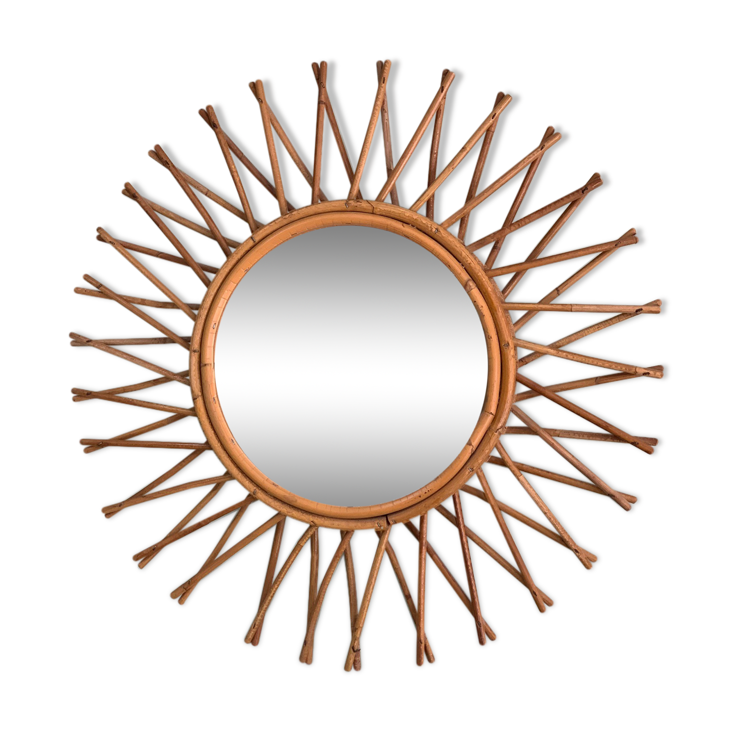 Old rattan mirror