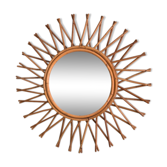 Old rattan mirror