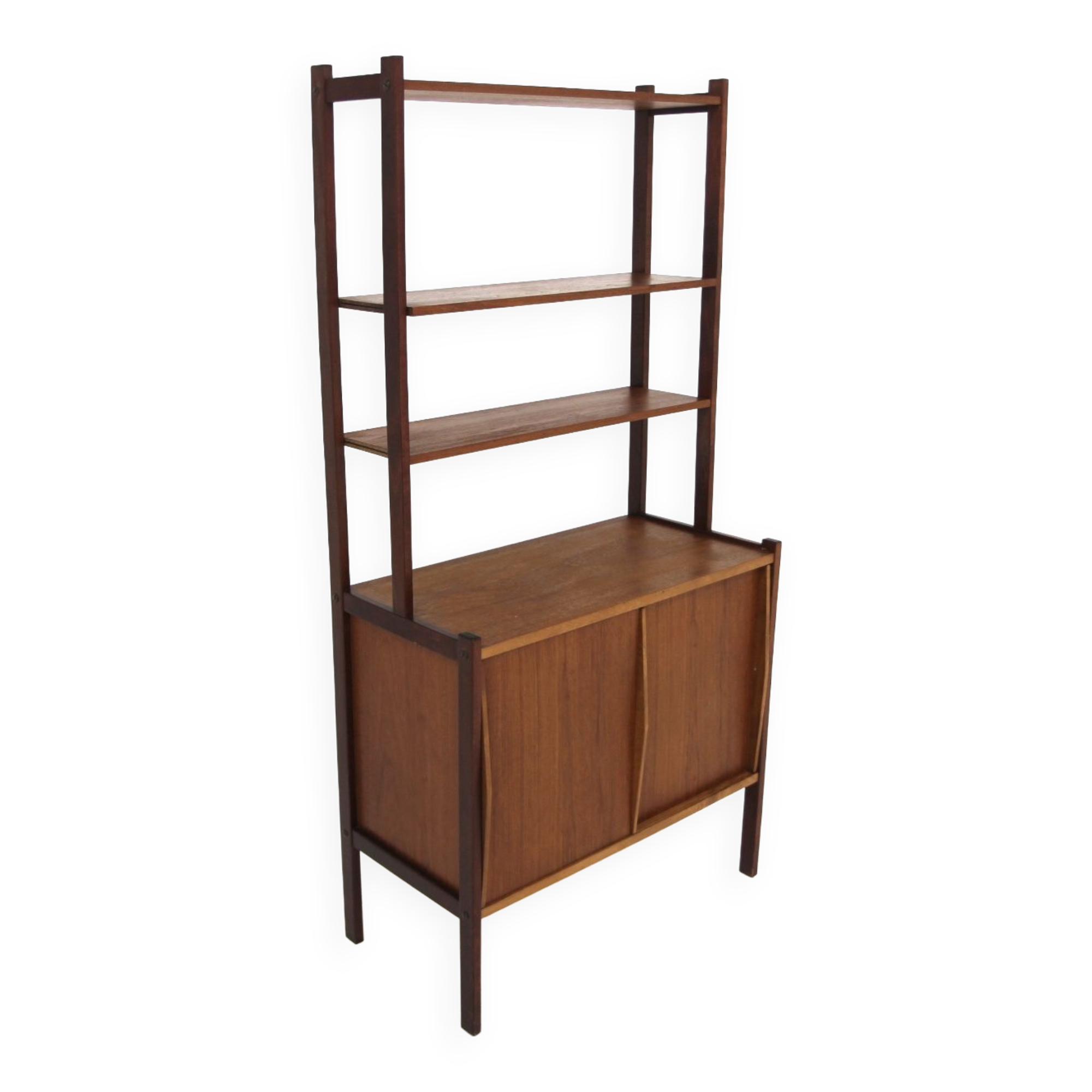 Scandinavian teak chest of drawers-bookcase, Sweden, 1950