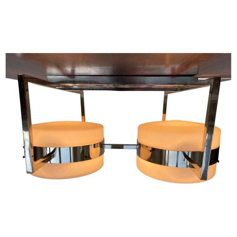 Unique big chrome Bauhaus flushmount / pendant, 1930s