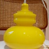 Vintage yellow glass pendant light