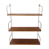 Wall shelf string gold metal and wood