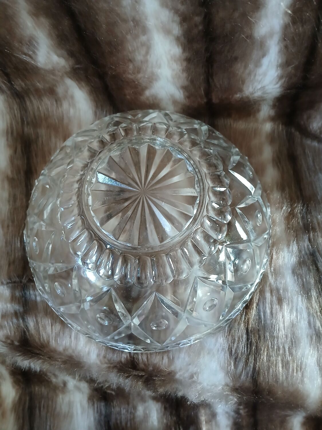 Antique cut glass salad bowl