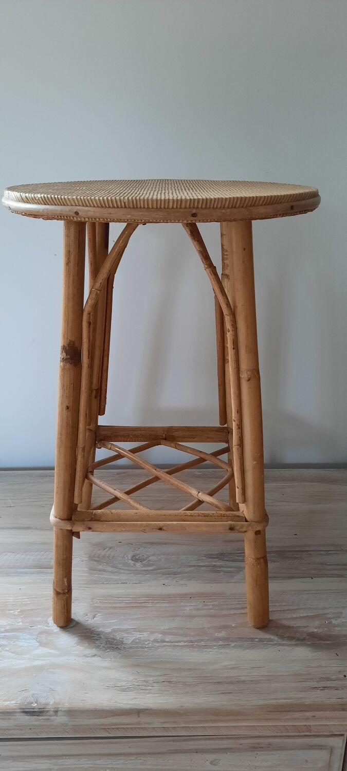 Vintage rattan stool