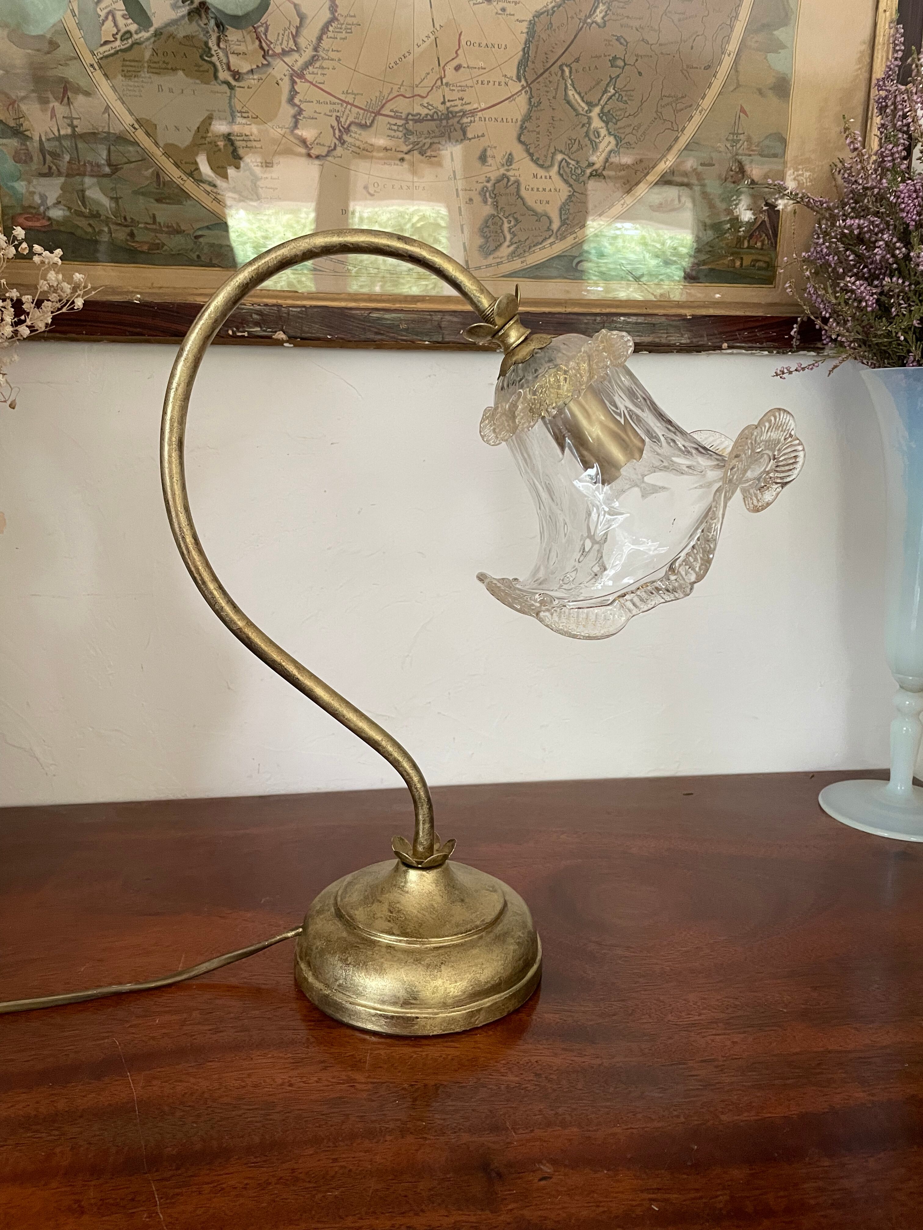 Lampe col de cygne tulipe Murano