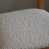 Set of 4 "Razorblade" high back chairs in oak & boucle, Henning Kjærnulf, 1960s