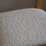 Set of 4 "Razorblade" high back chairs in oak & boucle, Henning Kjærnulf, 1960s