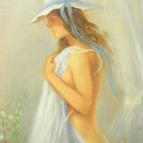 Pair of paintings with feminine decoration