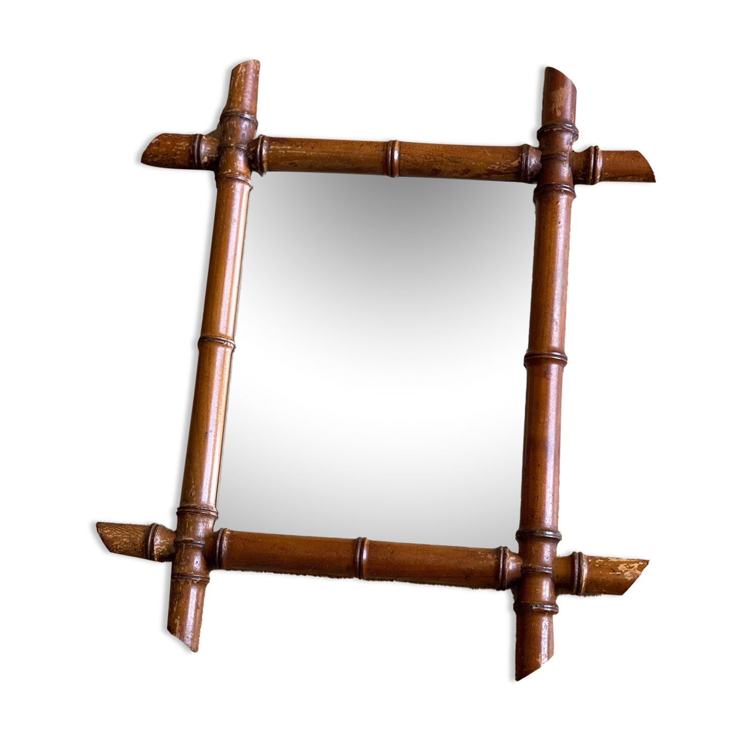 Vintage bamboo mirror