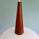 White opaline and teak pendant light, Scandinavian style, 1960s