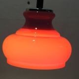 Red opaline pendant light / space age / vintage