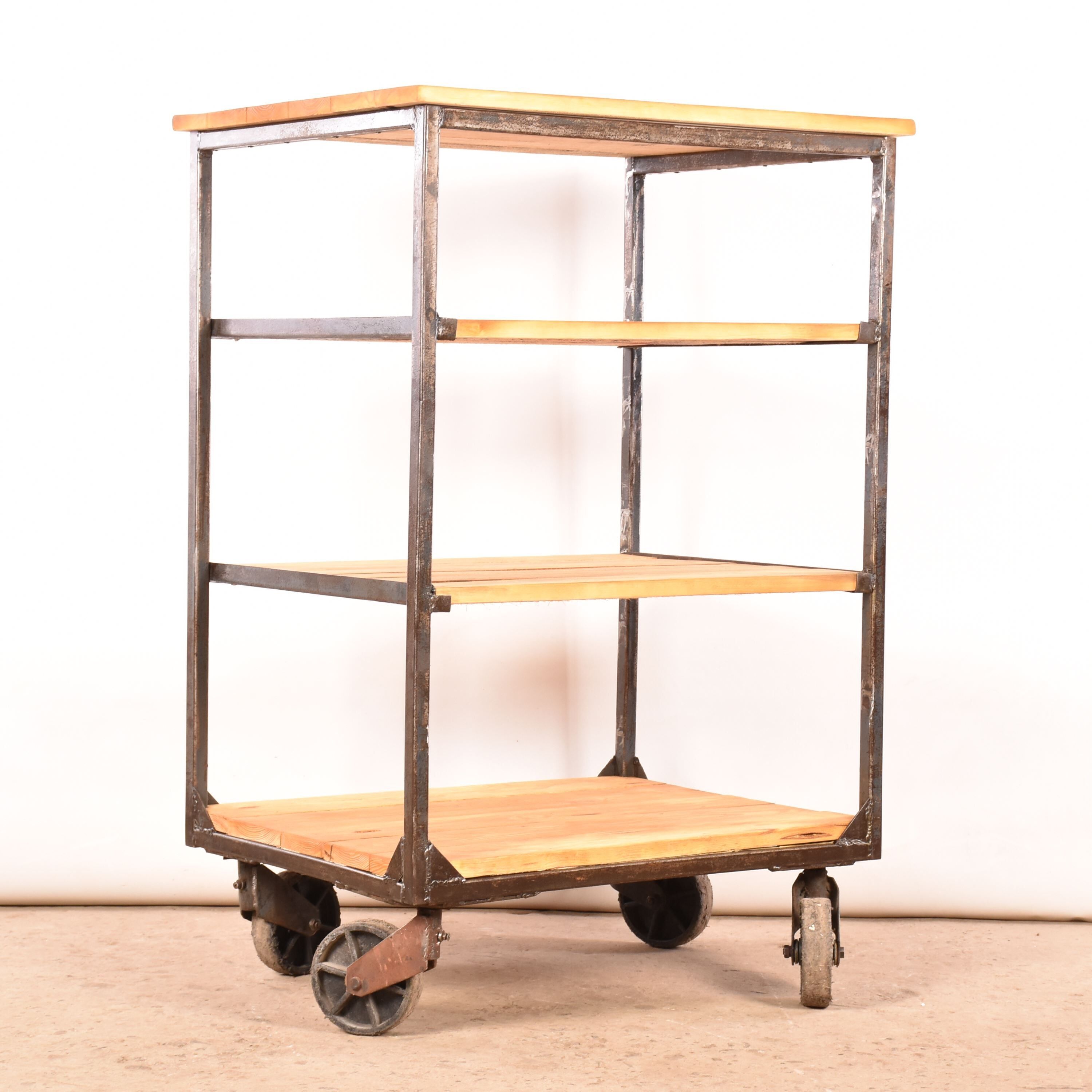 Industrial trolley cart shelving unit
