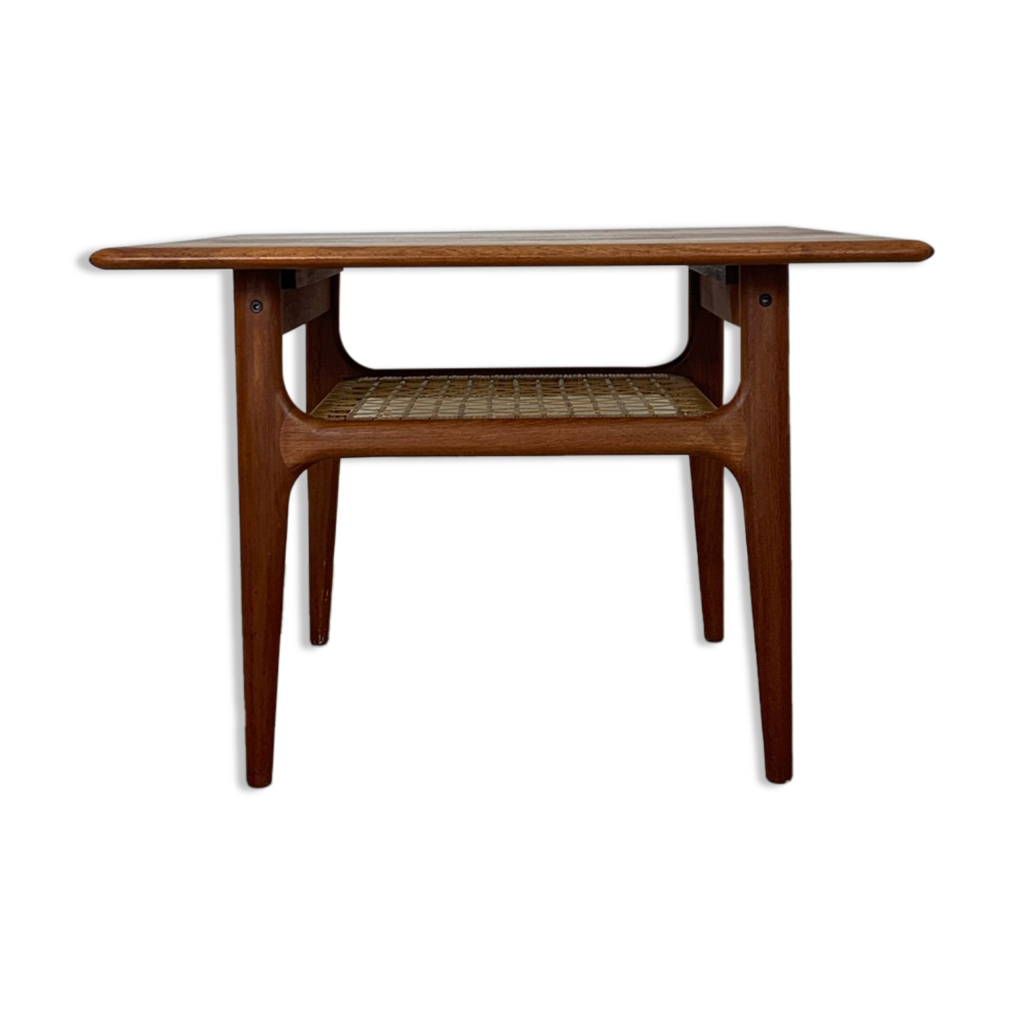 MidCentury Teak Coffee Table with Seagrass by Trioh Denmark, 1960s