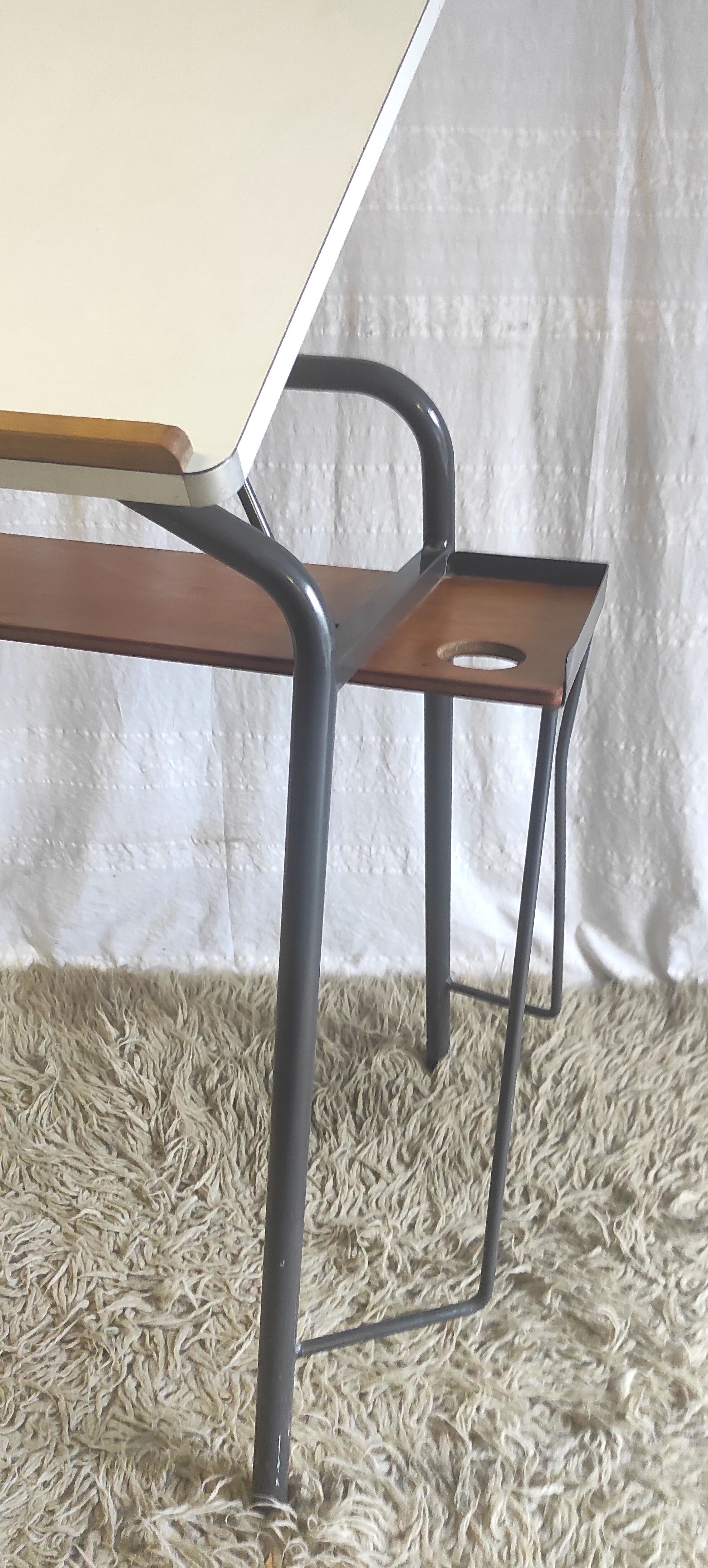Desk, drawing table in wood and metal – 60s/70s
