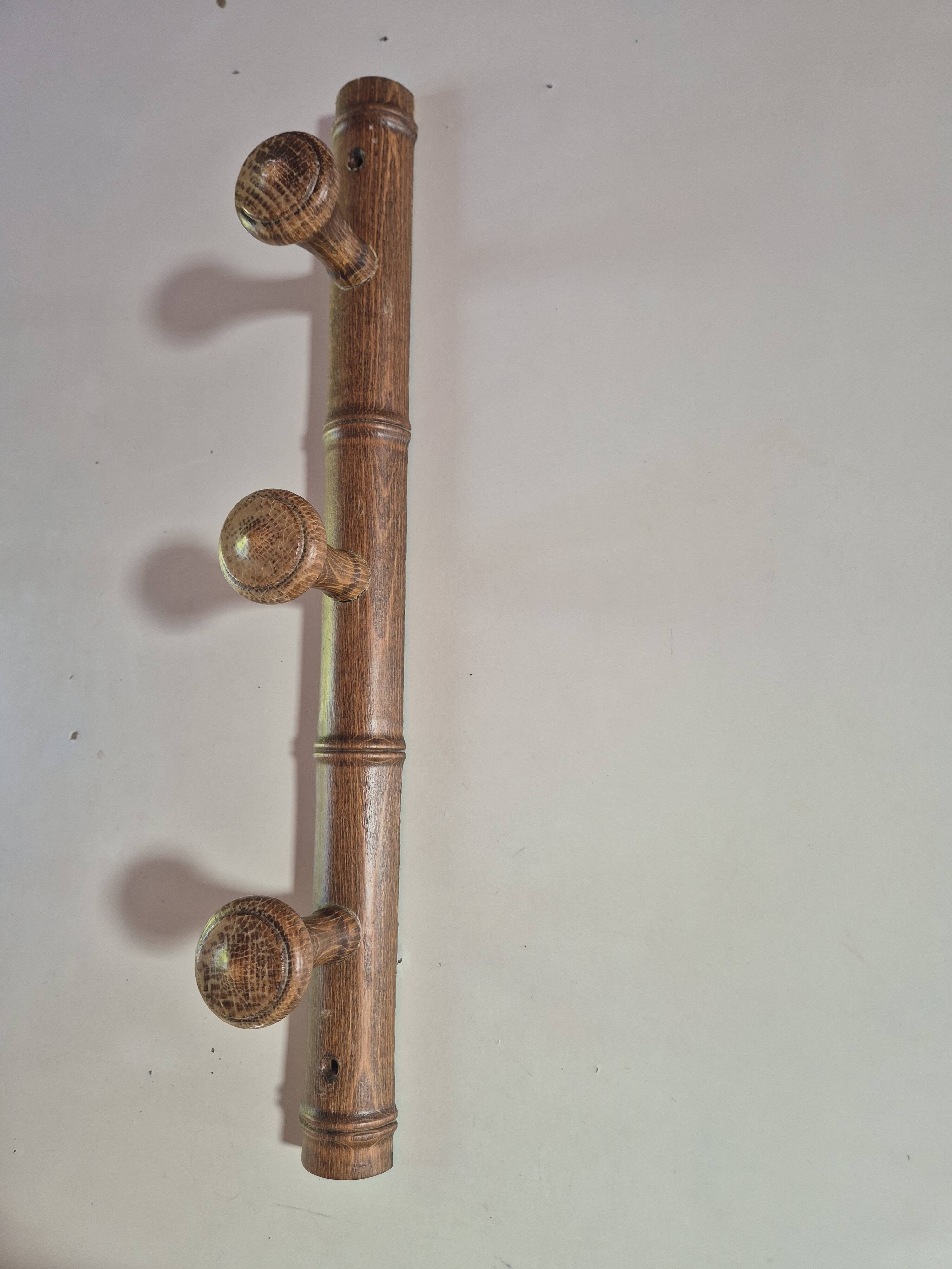 coat rack made of 3 vintage wooden hooks