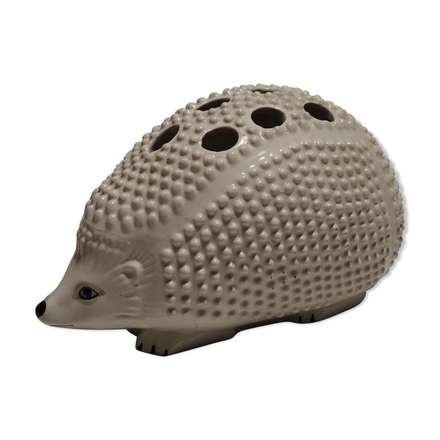 Vase spades white herisson flowers