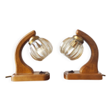 Paire de lampes 1970 style scandinave