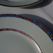 6 Flat plates in Limoges porcelain Raynaud Jumièges Vieux Rouen D24.5cm