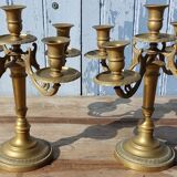Duo of bronze candlesticks