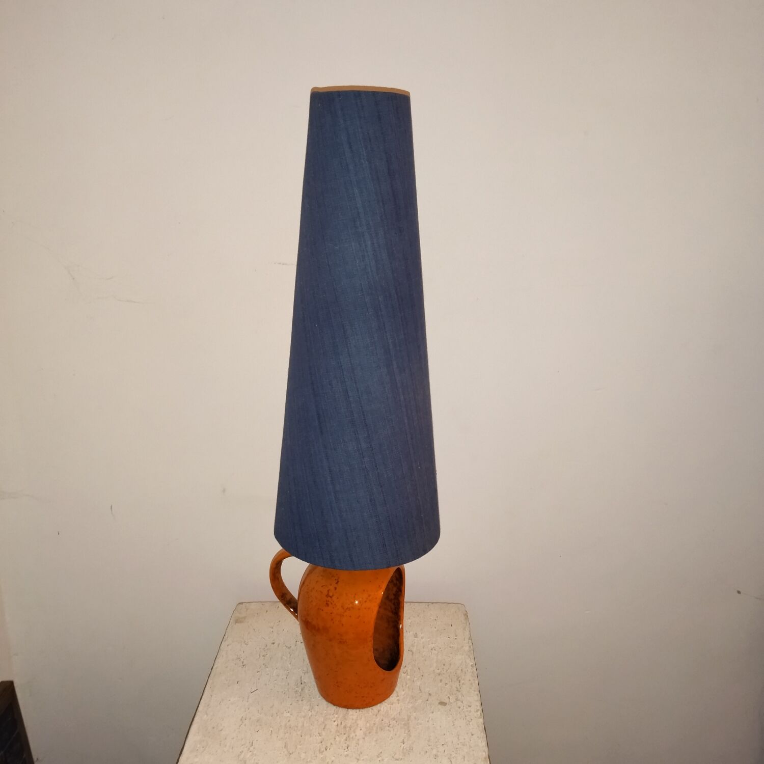 Ceramic lantern lamp 50s 60 orange