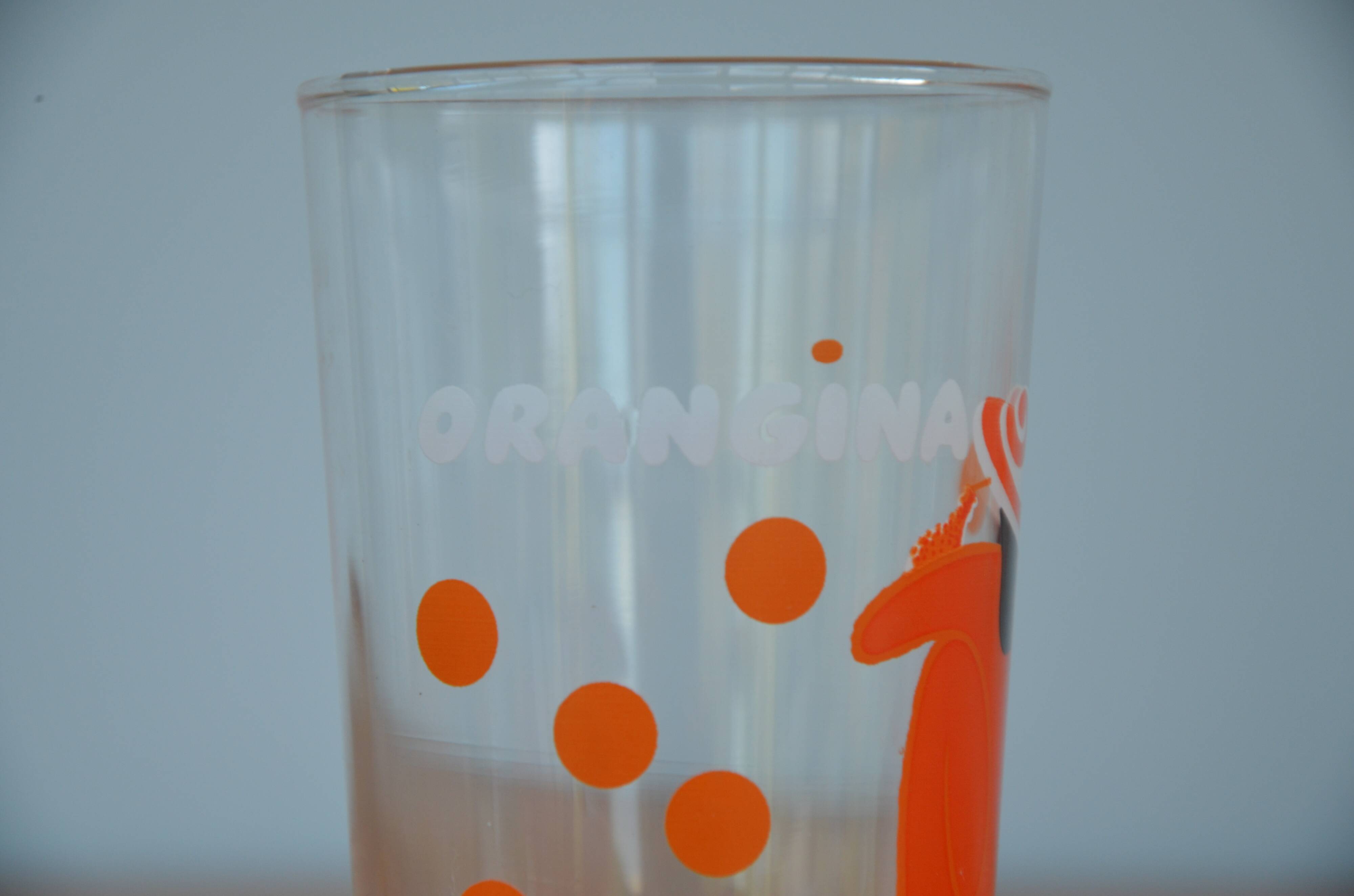 Lot de 6 verres à orangina, année 70