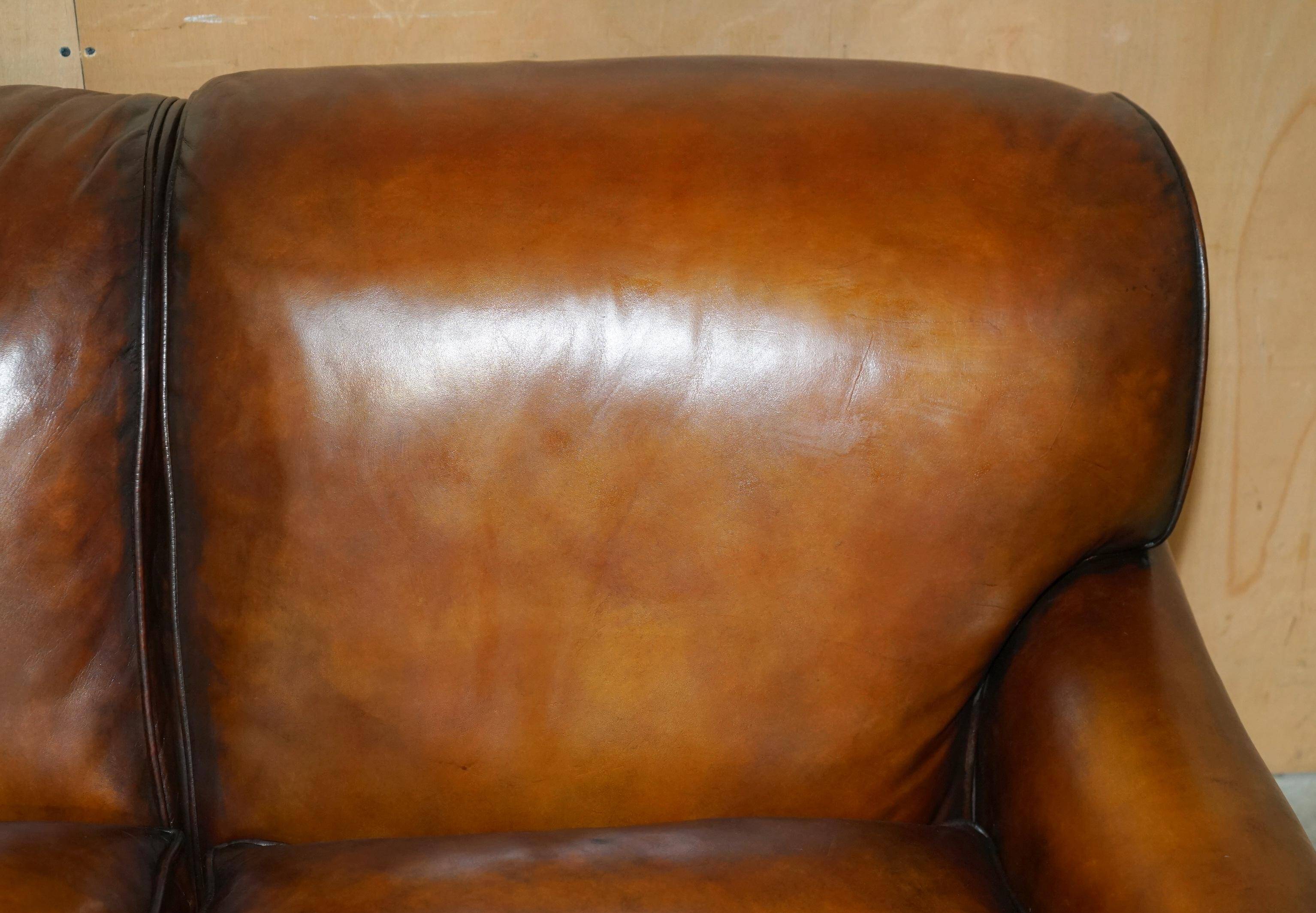 Restored leather Howard & Son canapé style, 204 cm
