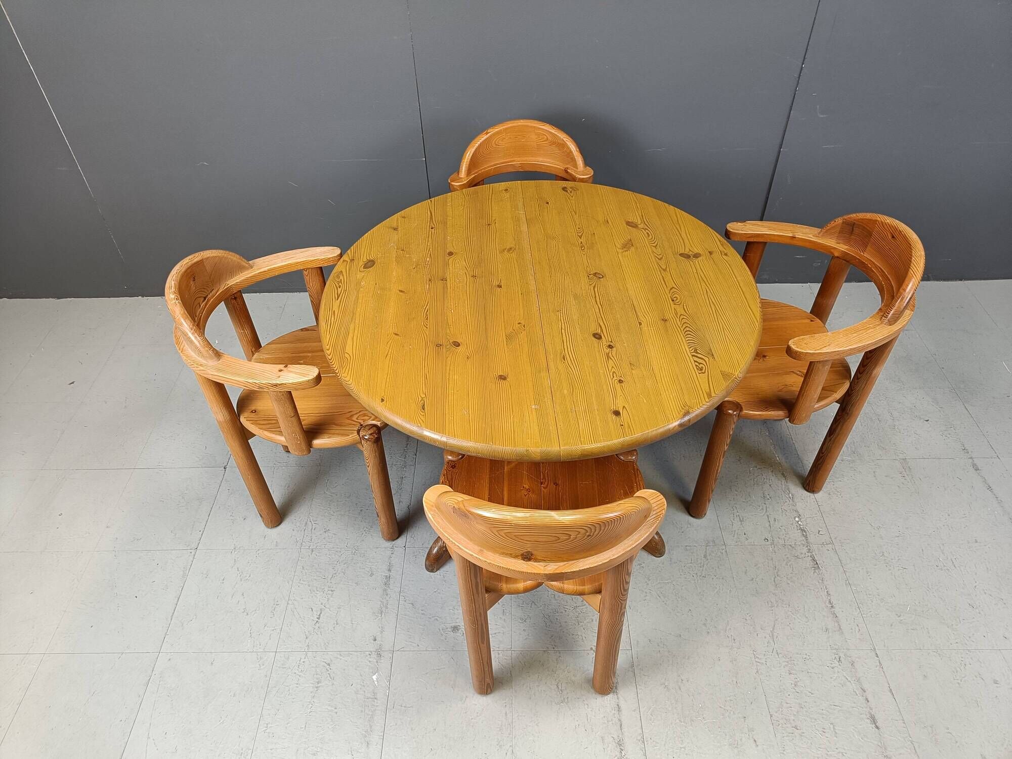 Rainer Daumiller pine wood dining set for Hirtshals Savvaerk - set of 4 - 1