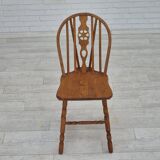 1960s, set of 4 scandinavian dining chairs in solid oak wood, original good condition.