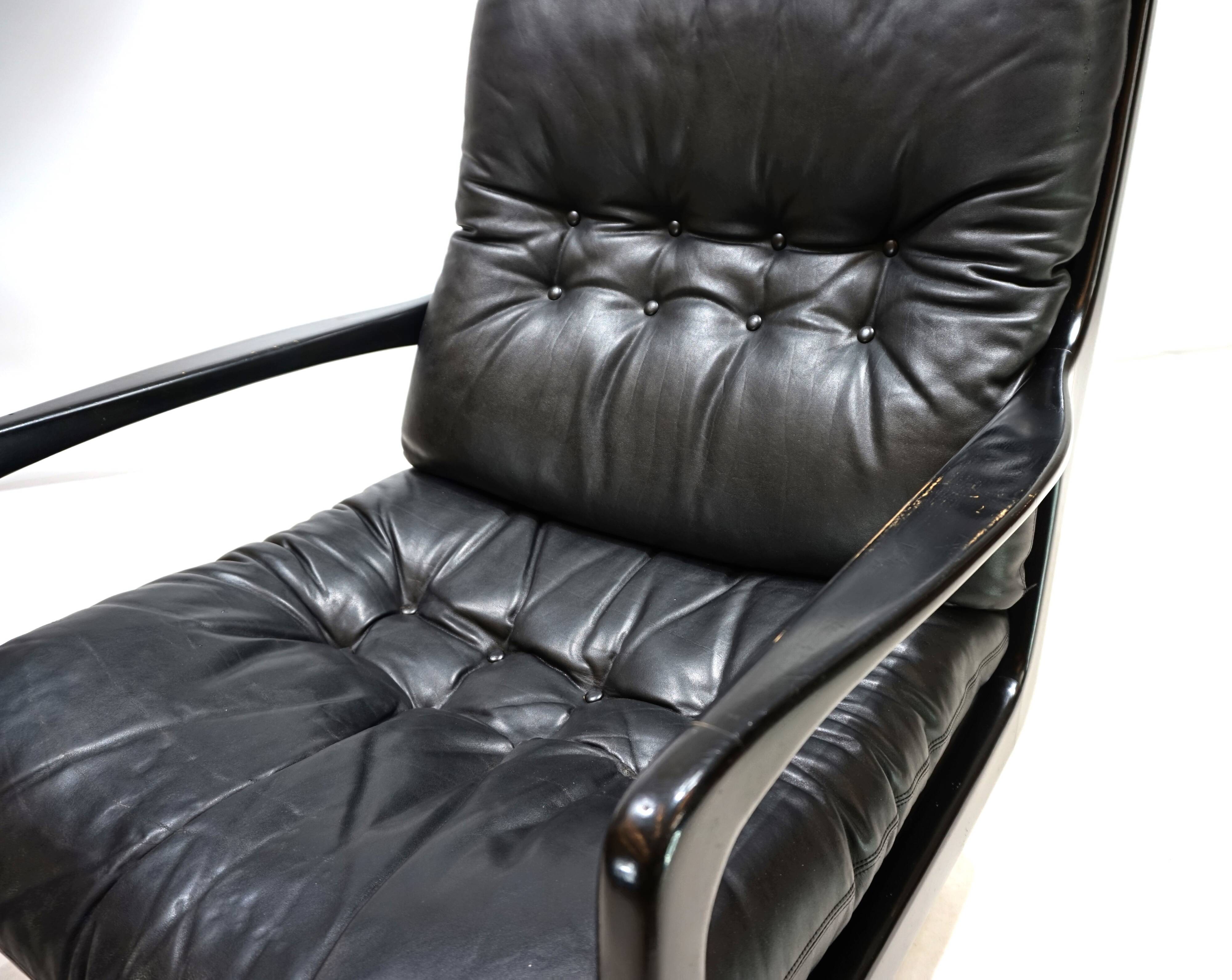 Fauteuil en cuir Eugen Schmidt pour Soloform, 1960