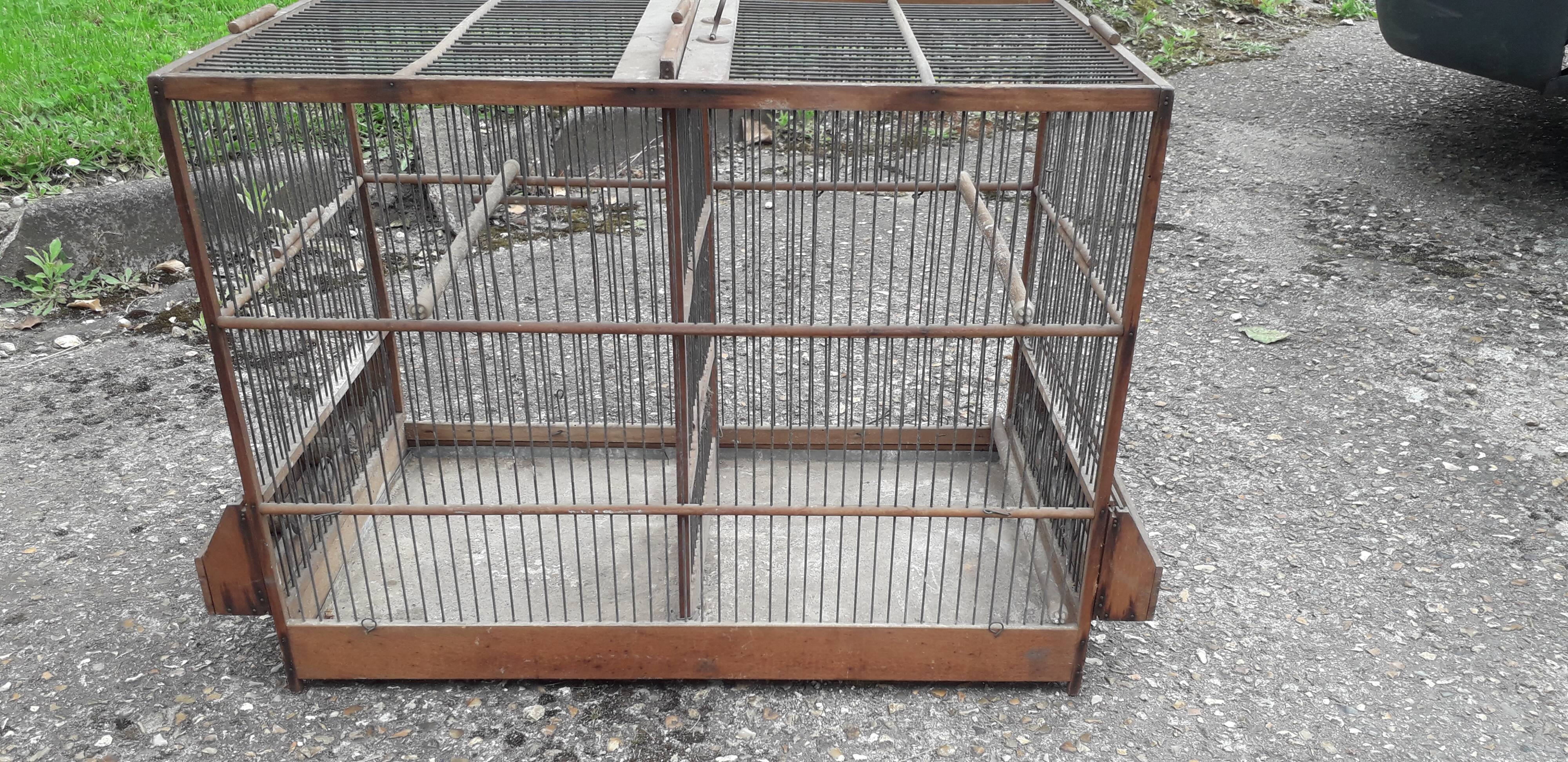 Cage à oiseaux en bois ancienne vintage | Selency