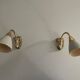 Pair of grey metal and brass wall lights, 1960s, Germany