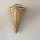 Hanging basket, woven wicker cornucopia